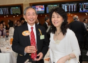 Club Steward Lester C H Kwok (left) and Chairman of Shatin Hospital Governing Committee Yvonne Law (right).