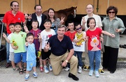 Photo 4, 5 & 6<br>
Club Chairman T Brian Stevenson tours Tuen Mun Public Riding School and shares equine fun with the general public at the Open Day.