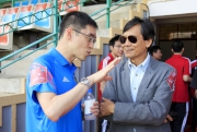 The Cluba?s Executive Director, Charities, Douglas So (left) and Honorary Secretary General of the Sports Federation and Olympic Committee of Hong Kong, Pang Chung (right).
