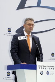 Mr Linus Schmekel, General Manager of BMW Group, Importer Office Hong Kong and Macau delivers a speech at the press conference.