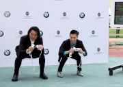 Photos 8, 9:<br>
Ekin Cheng and Jockey Matthew Chadwick challenge each other at the ˇ§Be a Jockeyˇ¨ TV game session. Before the game starts, Matthew Chadwick provides tips on how to ride a horse.