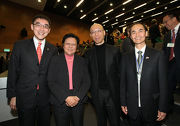 Club Steward Dr Rita Fan Hsu Lai Tai (2nd left); Secretary for the Environment Wong Kam-sing (2nd right); the Cluba?s Executive Director, Charities, Douglas So (1st left) and CUHK Professor Leung Yee (1st right).