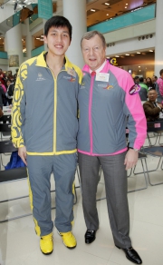 The Cluba?s Chief Executive Officer Winfried Engelbrecht-Bresges (right) pictured with the 4th Hong Kong Games Sports Ambassador  Wong Wing-ki (Badminton).