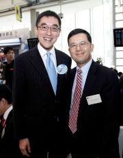 The Cluba?s Executive Director, Charities Douglas So (left) and Hong Chi Association Chairman Professor Yeung Chung-kwong (right).