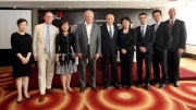 The Hong Kong Jockey Cluba?s Head of Charities Projects Rhoda Chan (3rd left), world-renowned conductor Maestro Lorin Maazel (4th left) and Hong Kong Philharmonic Society Chairman of the Board of Governors Y S Liu (centre), Chief Executive Michael MacLeod (2nd left) and other guests.