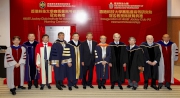 Club Deputy Chairman Dr Simon S O Ip (centre) pictured with HKUST Council Chairman Dr Marvin Cheung (5th left), Vice-Chairman Martin Tang (4th left), President Professor Tony Chan (5th right), JCIAS Director Professor Henry Tye (1st right), and three JCIAS professorship awardees, Professor Ching W. Tang (3rd right), Professor Sir Christopher A. Pissarides (4th right) and Professor Gunther Uhlmann (2nd right) and other guests.