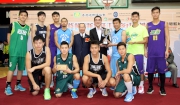 The Club's Executive Director, Charities, Douglas So (back row, 4th right) presents a trophy to Joint Team of Division A1 Hong Kong Basketball League, the winning team of an invitational basketball match.