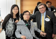 Club Chairman T. Brian Stevenson (right), Direction Association for the Handicapped Chairman Sam Lee (centre) and Centre in Charge Elaine Wan (left). 