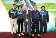 Club CEO Winfried Engelbrecht-Bresges (middle) appoints Olympic gold medallist Lee Lai-shan (2nd left), renowned media presenter and performer Lawrence Cheng Dan-shui (1st left) and Hong Kong Head Coach of Manchester United Soccer School Christopher Oa?Brien (2nd right) as mentors for this project, while Associate Professor of the Department of Physical Education at Hong Kong Baptist University, Dr Lobo Louie (1st right), will contribute his professional insights as an advisor. 