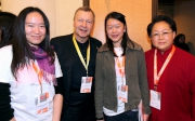 The Cluba?s Chief Executive Officer Winfried Engelbrecht-Bresges (2nd left), Hong Kong Institute of Contemporary Culture Chief Executive Ada Wong (1st right) pictured with two MaD 2012 volunteers Winnie Wat (2nd right) and Rachel Zhao (1st left), who are also the Jockey Club Scholars. 


