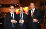 (From right) Jockey Club Deputy Chairman Dr Simon S O Ip; Jockey Club Steward Dr Eric Li Ka Cheung and HKAF Society Programme Committee Member Wing-pong Tam