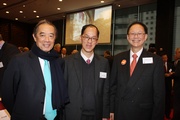 Club Steward Philip Chen (right), Secretary for Home Affairs Tsang Tak-sing (centre) and Former Club Chairman Ronald Arculli (left).