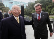 Club Chairman T Brian Stevenson (right) and Former Club Chairman John Chan (left). 